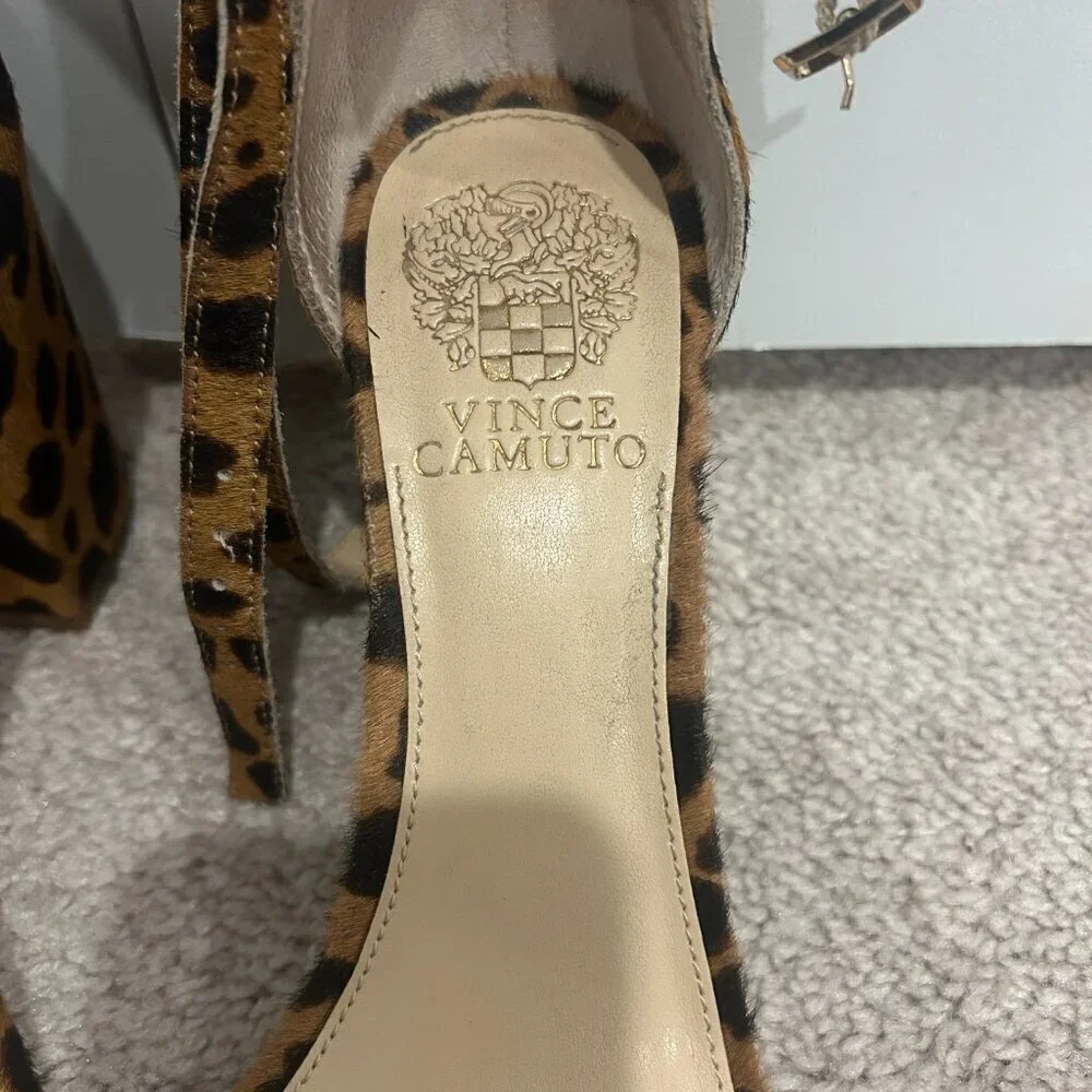 Vince Camuto Cheetah Print Block Heels Women’s Size 7.5 M - Picture 6 of 8
